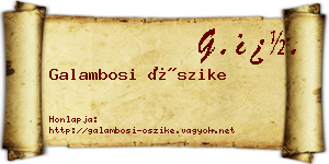 Galambosi Őszike névjegykártya